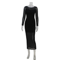Form-fitting Waist-cinching Sheath-style Long-sleeve Dress