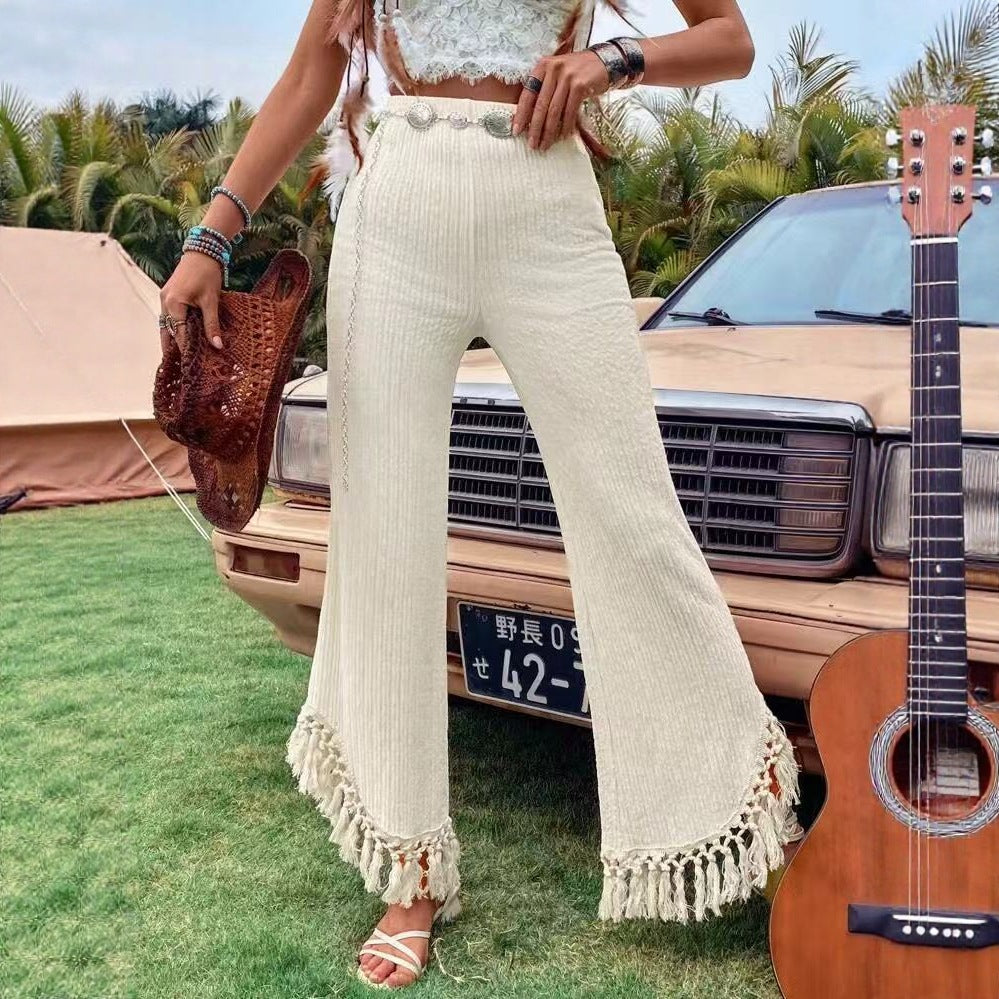 Summer Loose Casual Trousers Resort-style Designer Pants