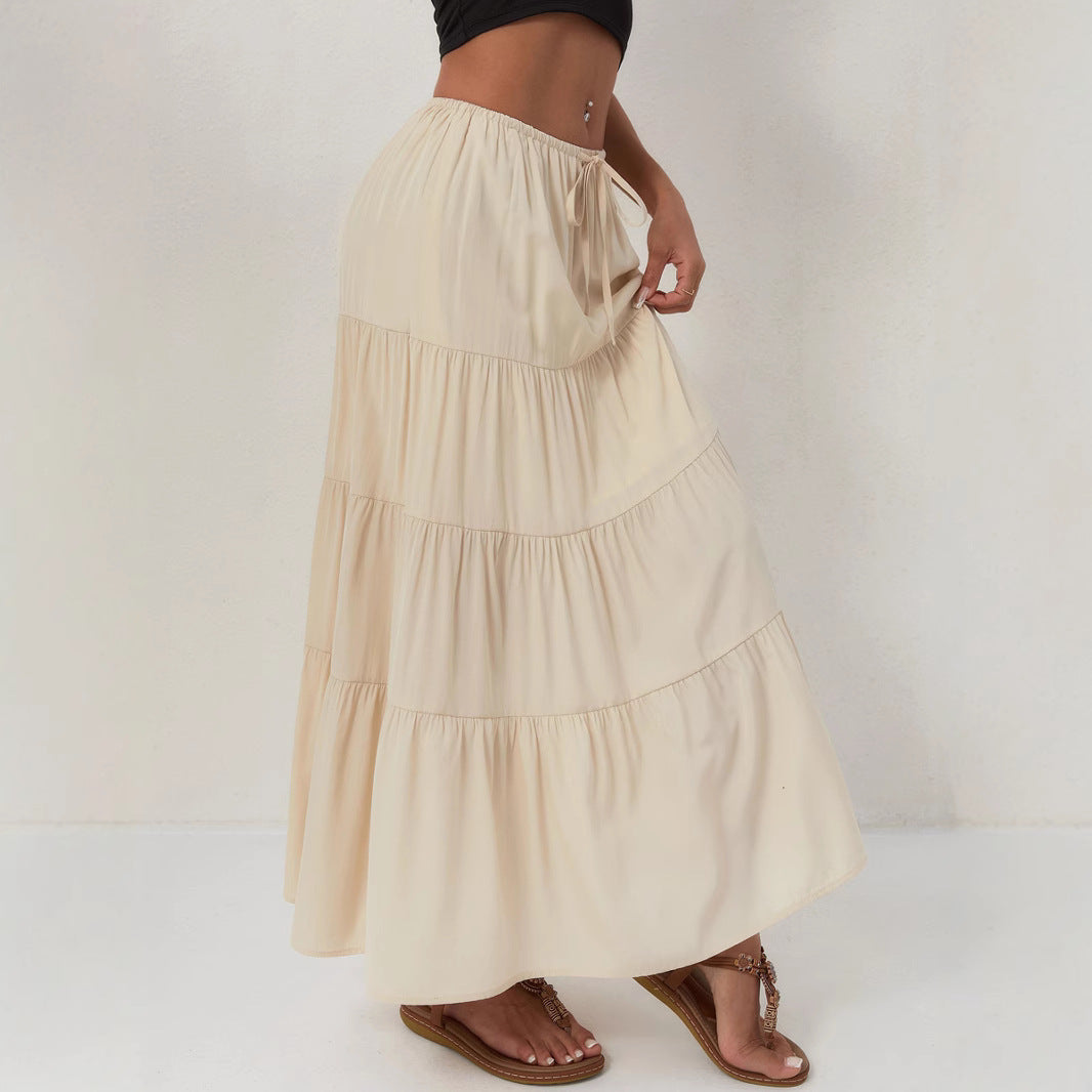 High-waisted Elastic-waist  Skirt