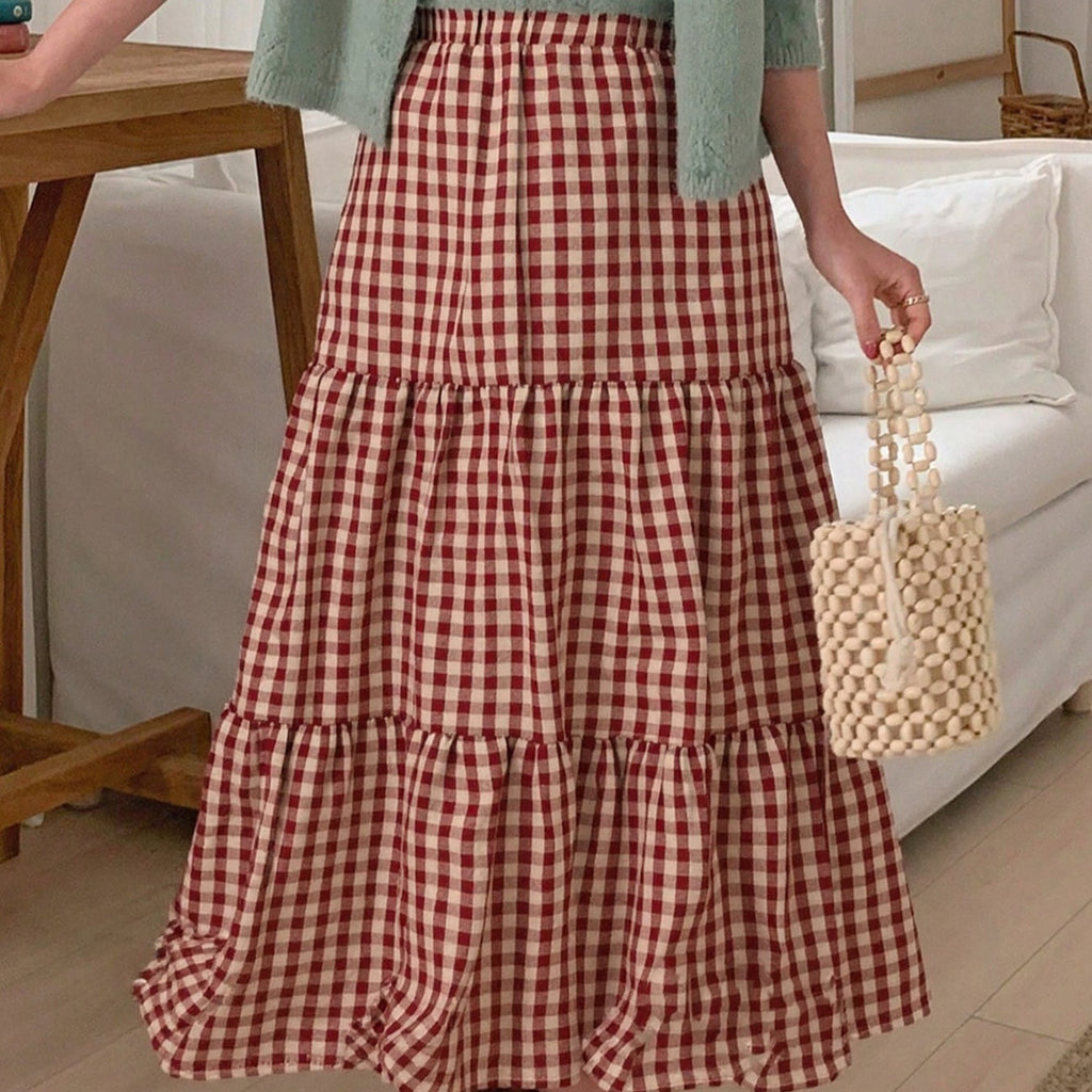 Designer A-line Sophisticated Autumn Women's Midi Skirt