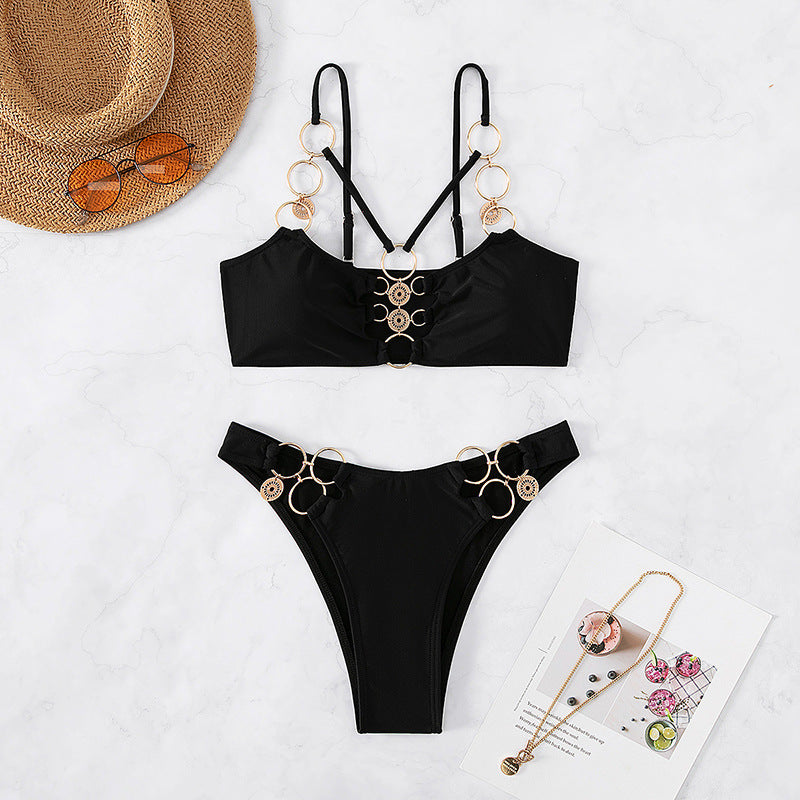 Womens Two-piece Swimsuit In Solid Color