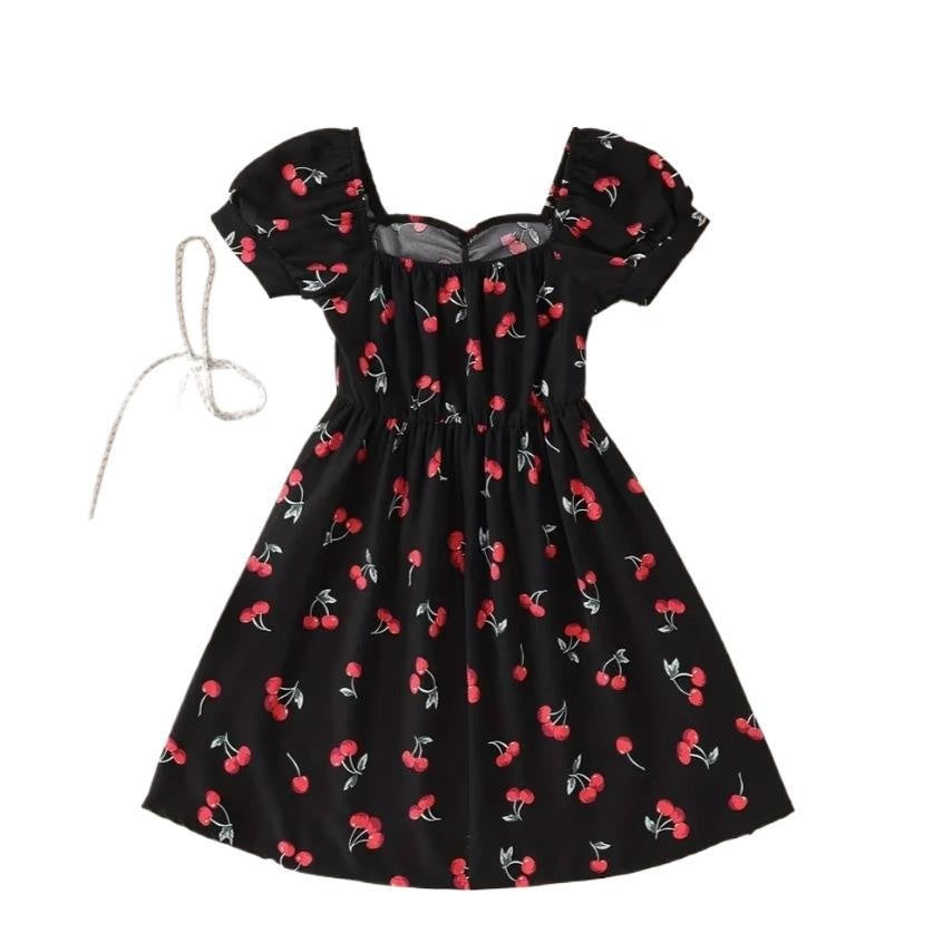 New Summer Womens Fashionable Printed V Neck Dress