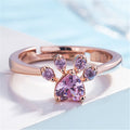 European And American Rings Rose Gold Footprints