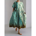 Retro Floral Loose Womens Printed Long Dress