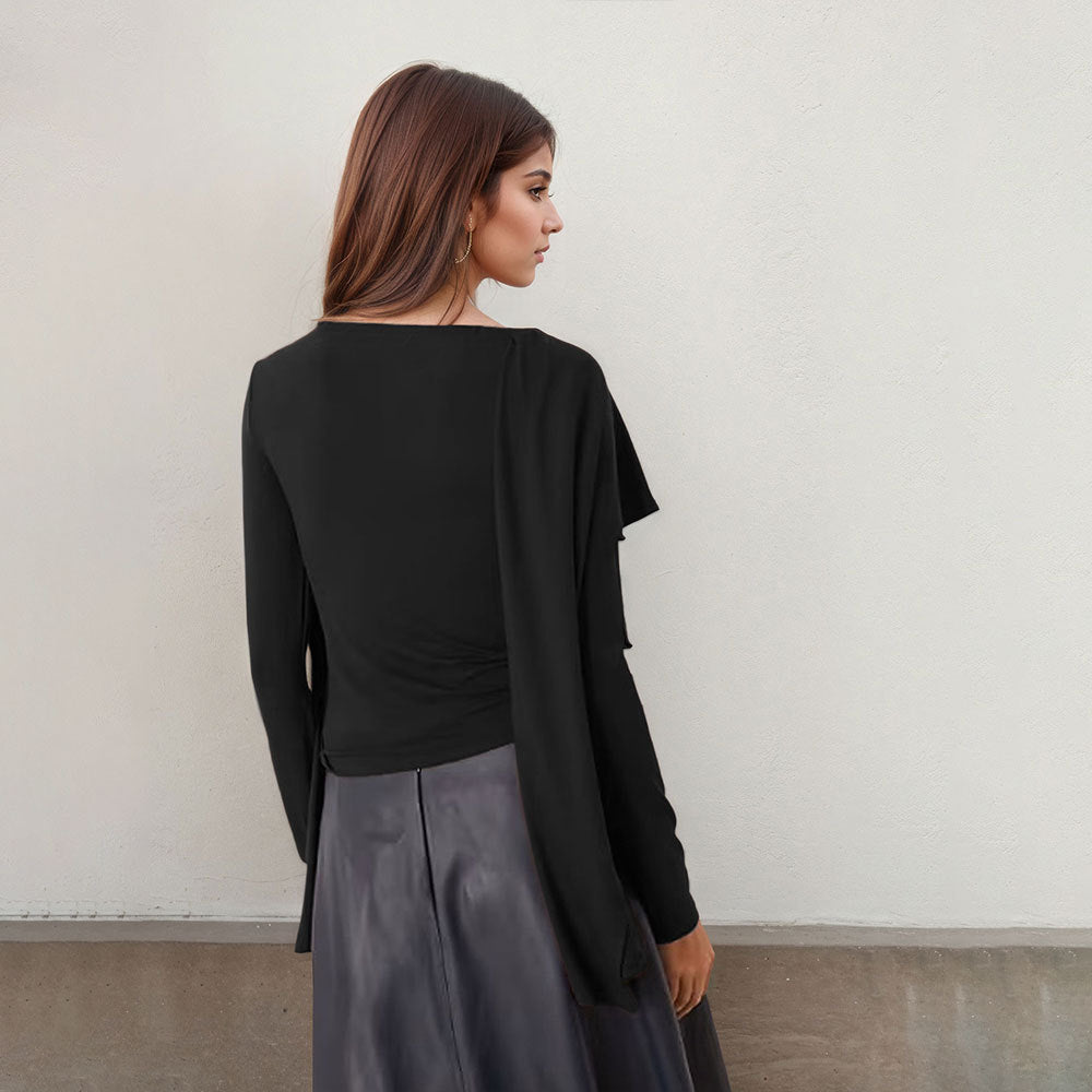 Fashion Dark High-End Cape Sleeve Women's Top