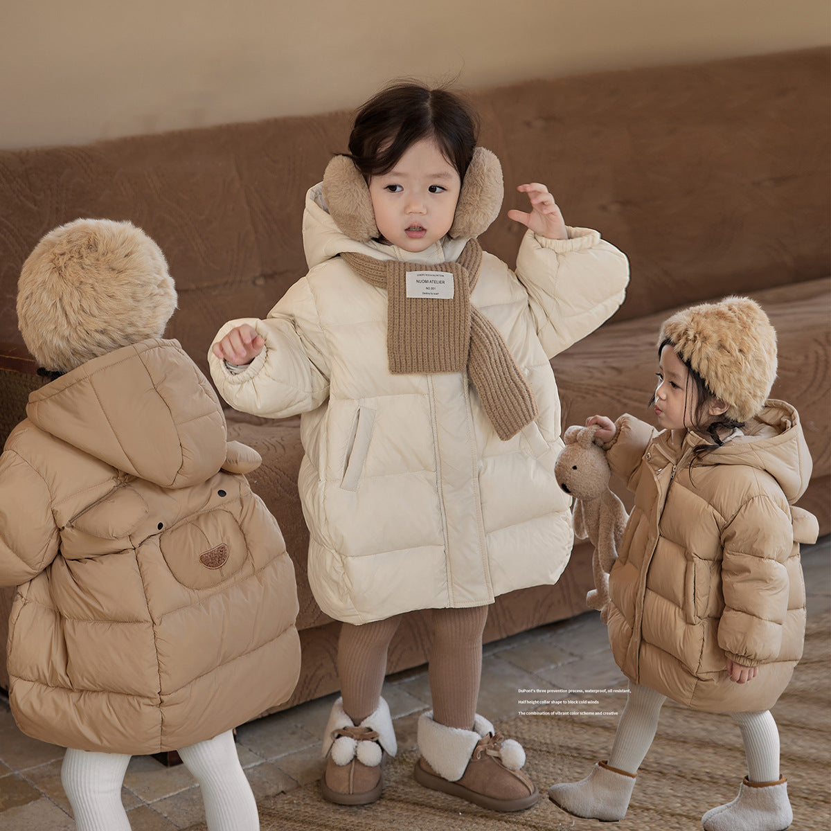 Baby Down Cotton-padded Clothes For Girls Thickened Style Western Style