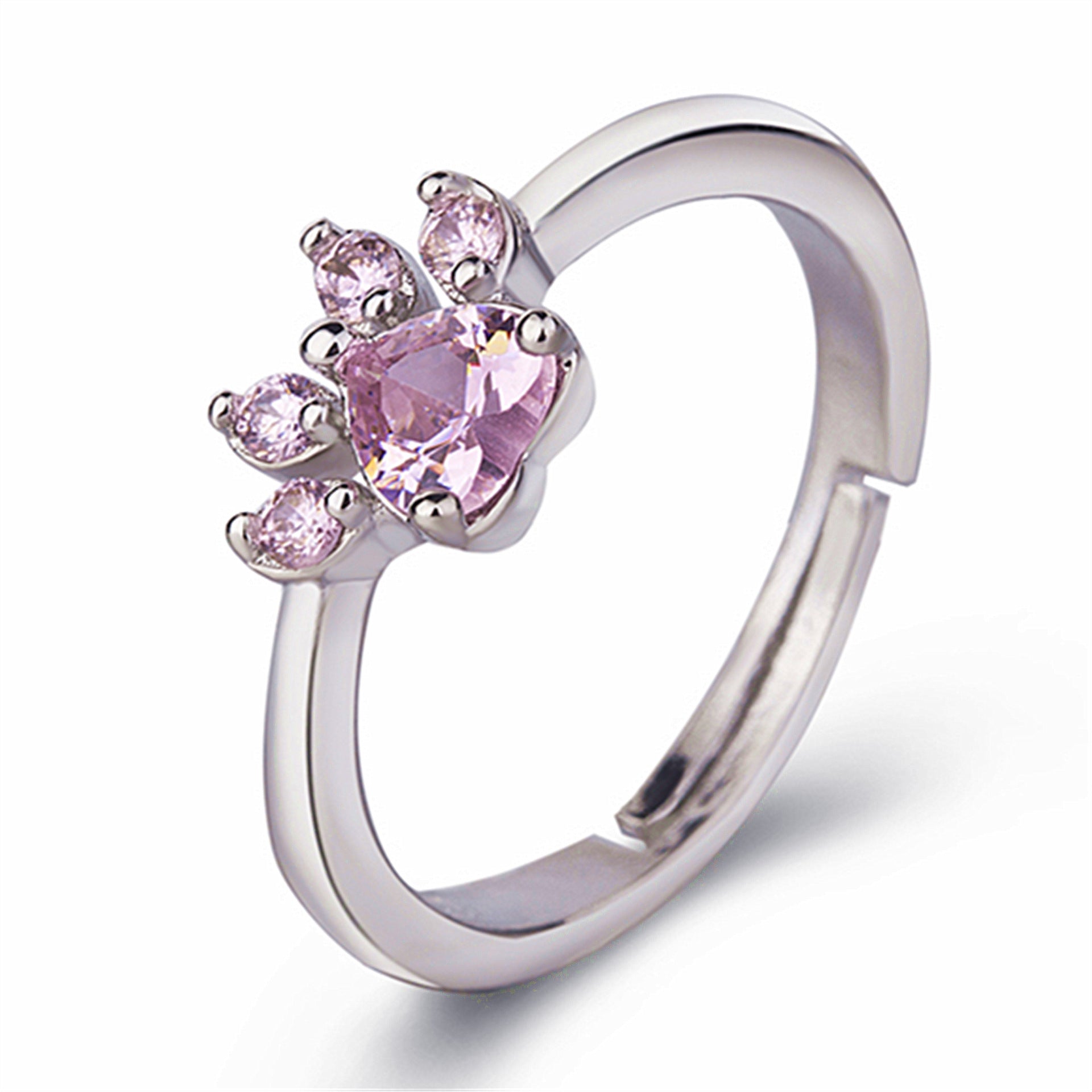 European And American Rings Rose Gold Footprints