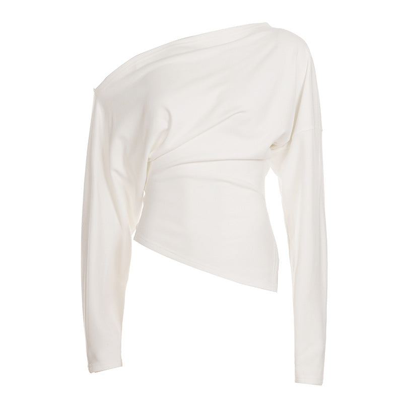 Off-shoulder Pullover German Velvet Bottoming Shirt Elegant Top