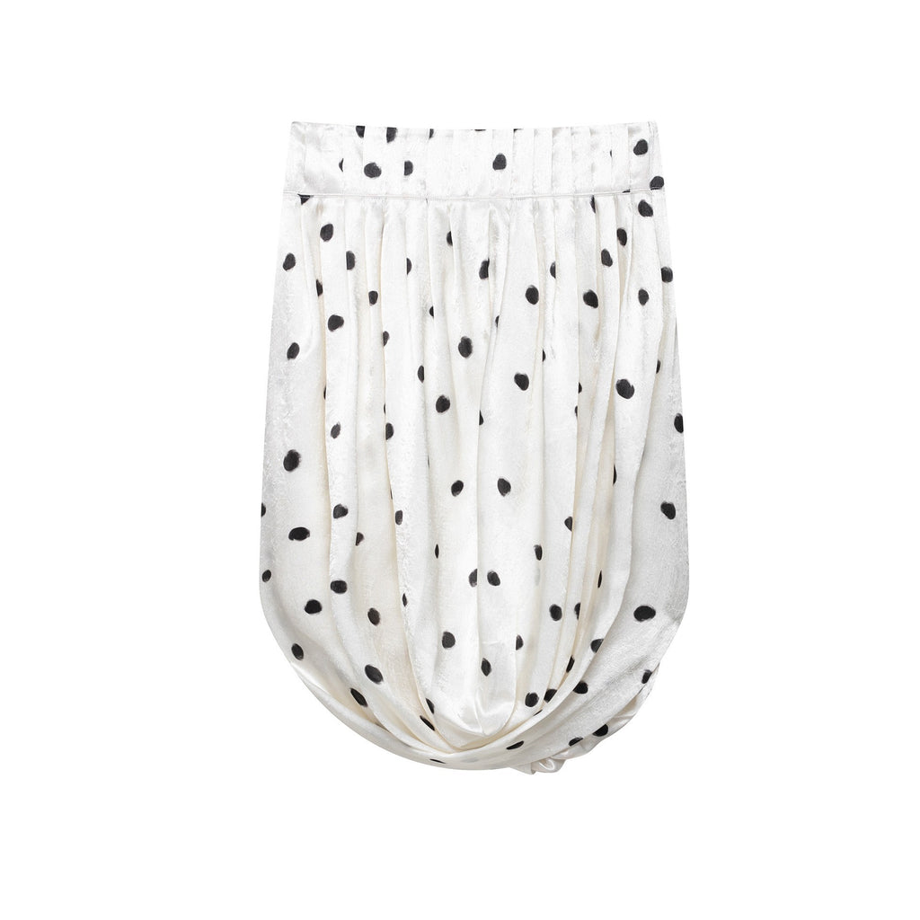 Irregularly Patterned Short Skirt With A Pleated Design