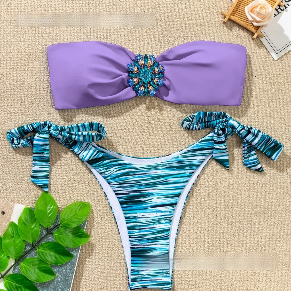 Womens Sexy Strapless Bikini Two-piece Swimsuit