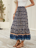 Beachside Maxi Skirt With A Bold Floral Print For Vacation