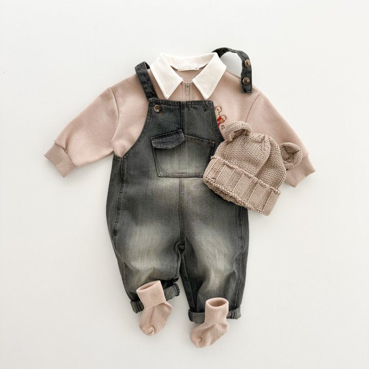 Girls Small And Older Kids Retro One-piece Soft Jeans Casual