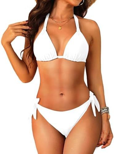 Womens Halter Bikini Set Two-Piece Triangle Swimsuit