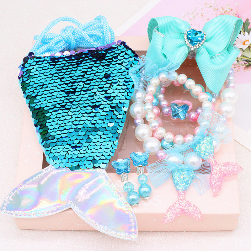 Children's Ornament Set Cartoon Fishtail Bag Gift Box