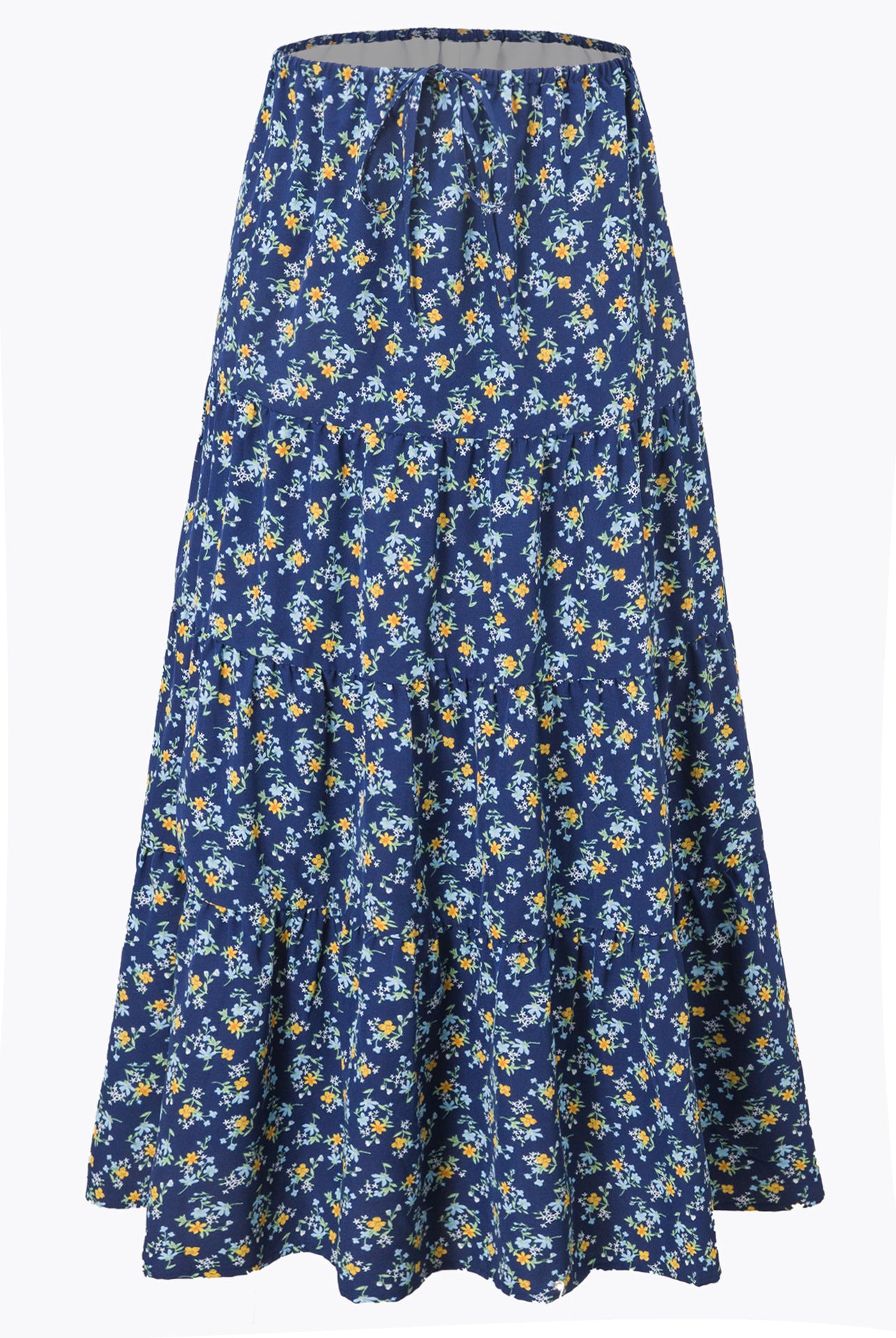 High-waisted Elastic-waist  Skirt