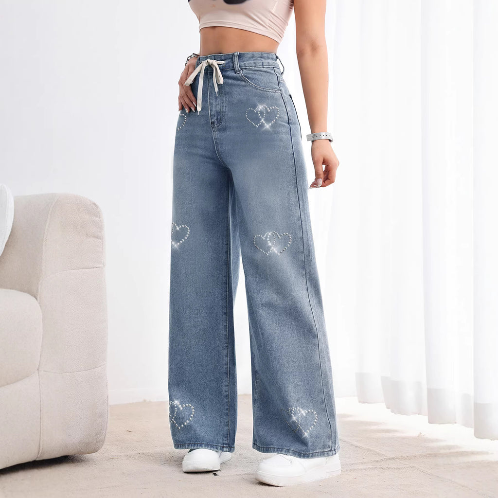Women's American-style Retro Wide Leg Jeans