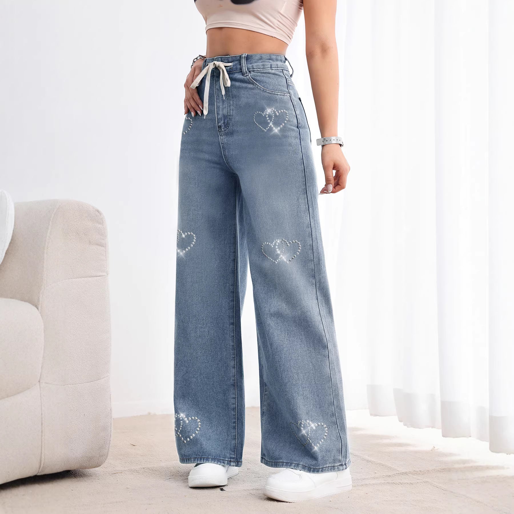 Women's American-style Retro Wide Leg Jeans