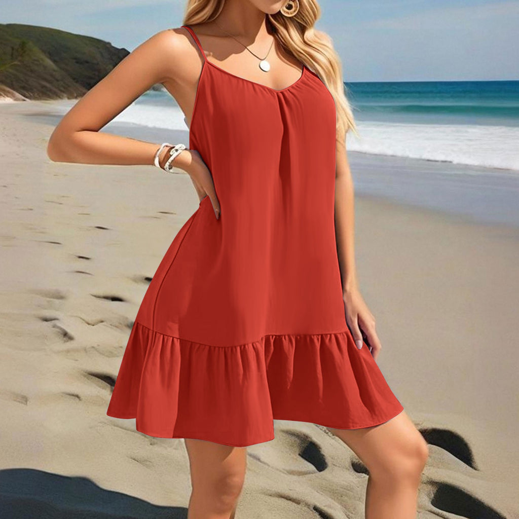 Strapless Solid-color Elegant Dress
