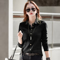 Button-front Long-sleeve T-shirt For Women