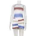 New Summer American-Style Sleeveless Tie-Dye Contrast-Color Dress