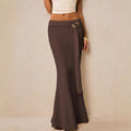 Metal-accented Figure-hugging Sheath Dress