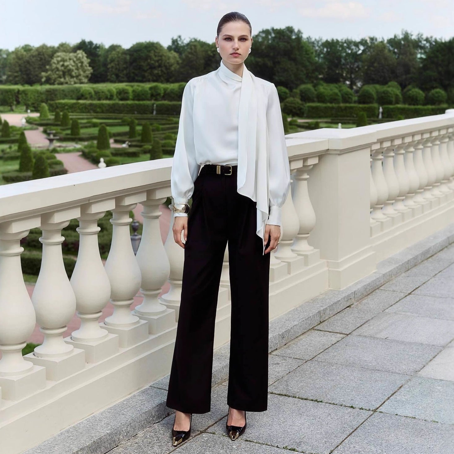 New French-style Elegant Ribbon Blouse Shirt For Women