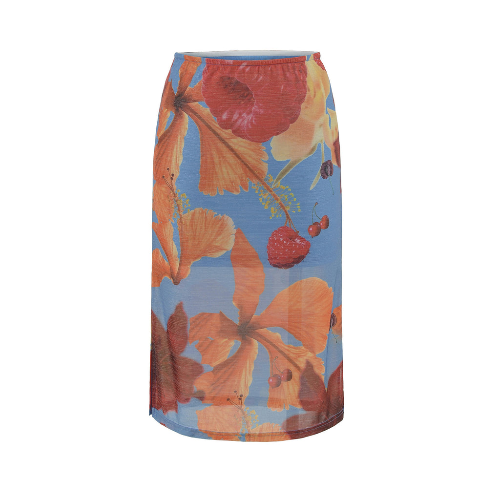 Mid-length Straight Skirt With Side Slits For A Sleek Tailored Look
