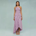 Womens New Fashion Strapless Sexy Backless Slit Tassel Elegant Dress