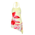 Fashionable Printed Sexy Halterneck High-Waist Bodycon Tube Top Mini Dress