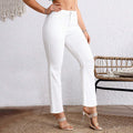 Plus Size White Cropped Straight
