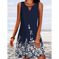 Womens Loose-Fit Printed Long-Sleeve Designer Floral Dress