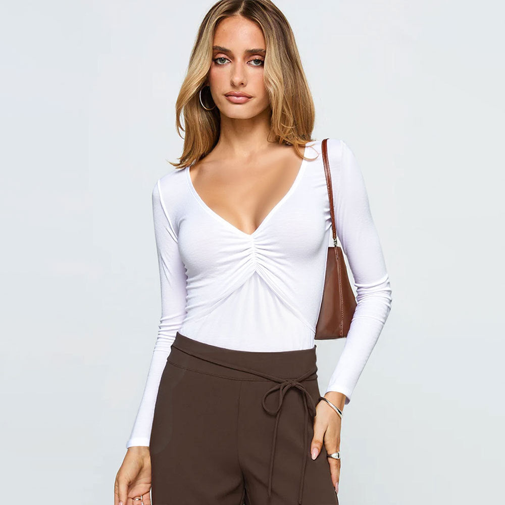 Simple And Elegant Autumnwinter Niche Versatile Long-sleeve Base Top