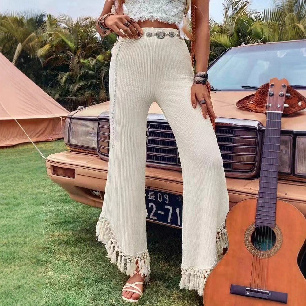 Summer Loose Casual Trousers Resort-style Designer Pants