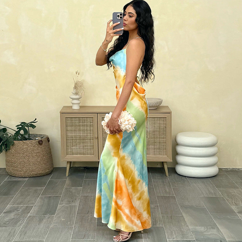 Womens Stylish Sexy Backless Halterneck Dress