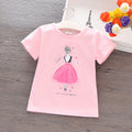 Summer Korean children's wear children's short-sleeved cotton T-shirt cartoon girls shirt small girl half-sleeved shirt