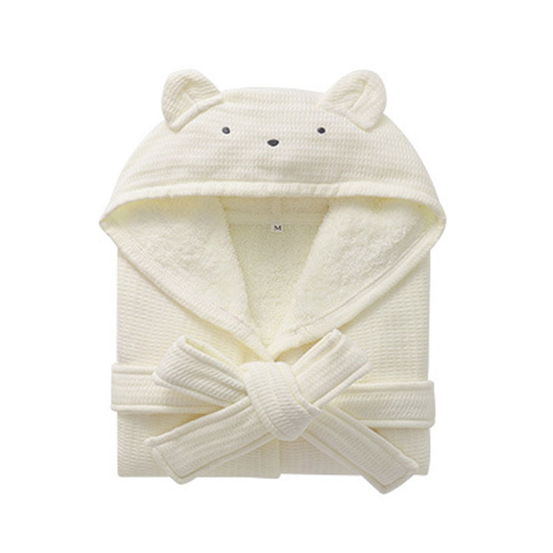 Children's Bathrobes Cotton Towel Material Nightgown Long Sleeve