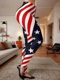 High-waisted Butt-lifting Plaid-printed Women's Fitness Leggings