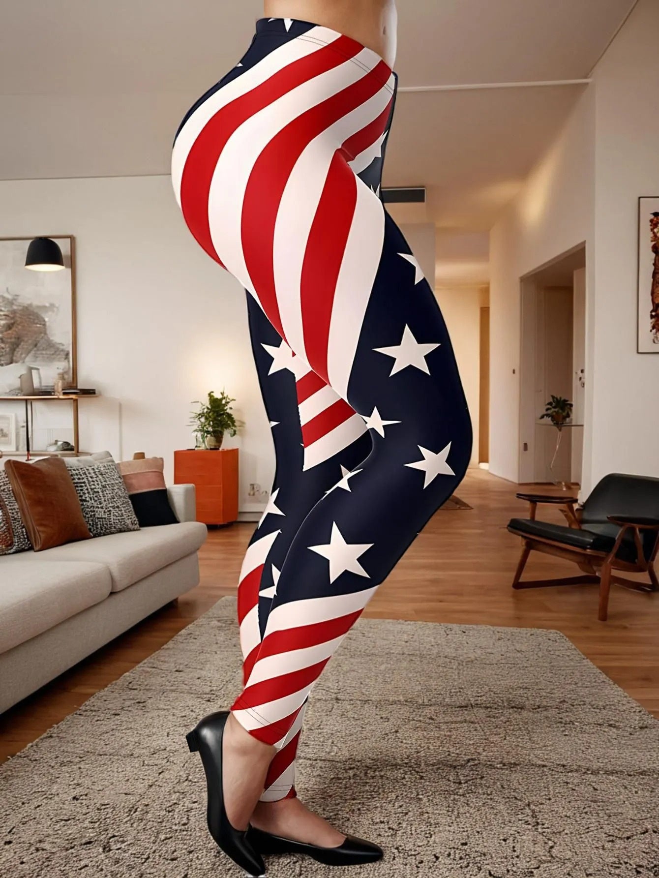 High-waisted Butt-lifting Plaid-printed Women's Fitness Leggings