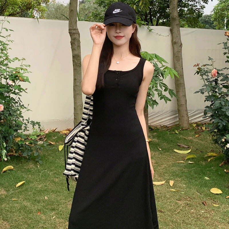 Women's Fashionable Slim-fit Strap A-line Dress