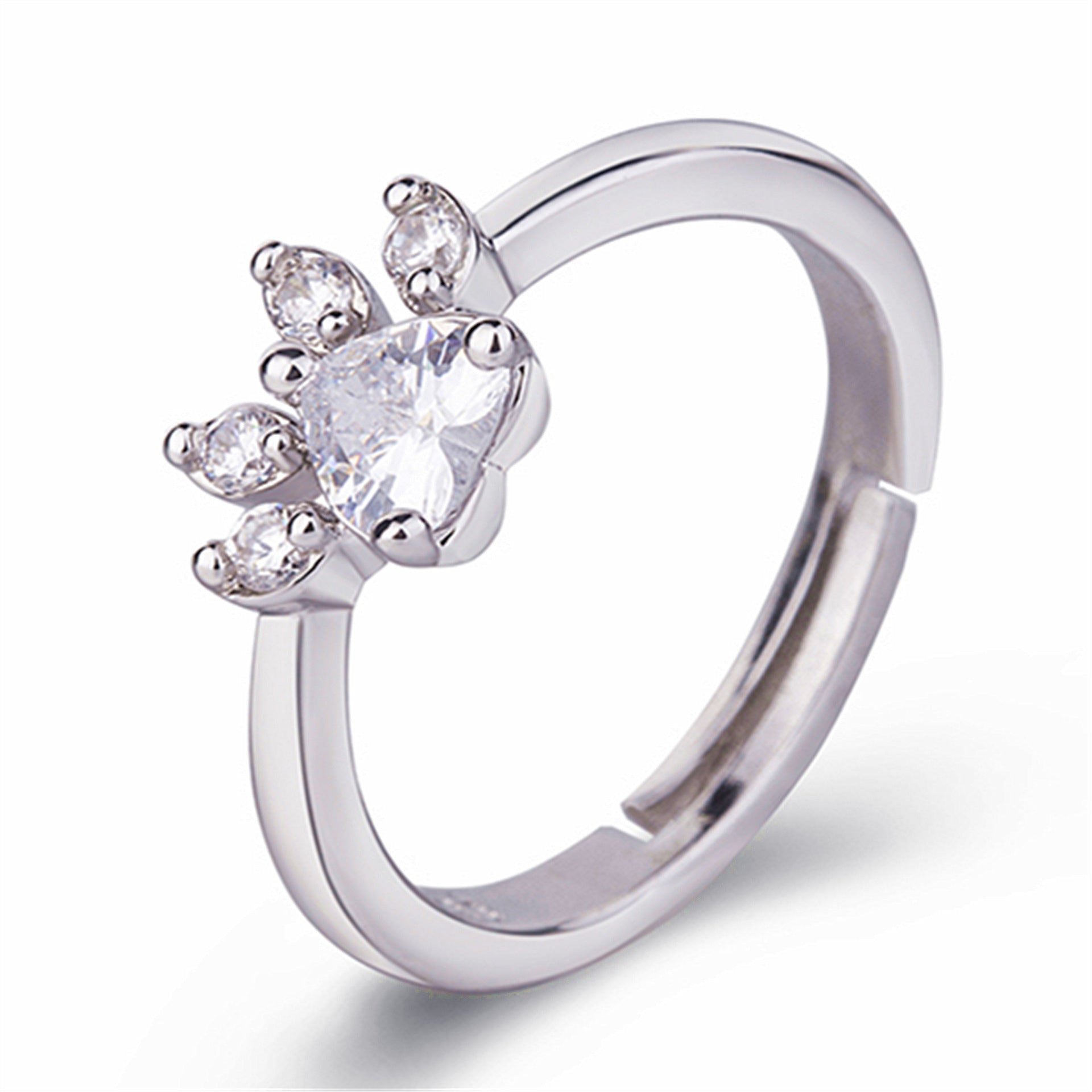 European And American Rings Rose Gold Footprints