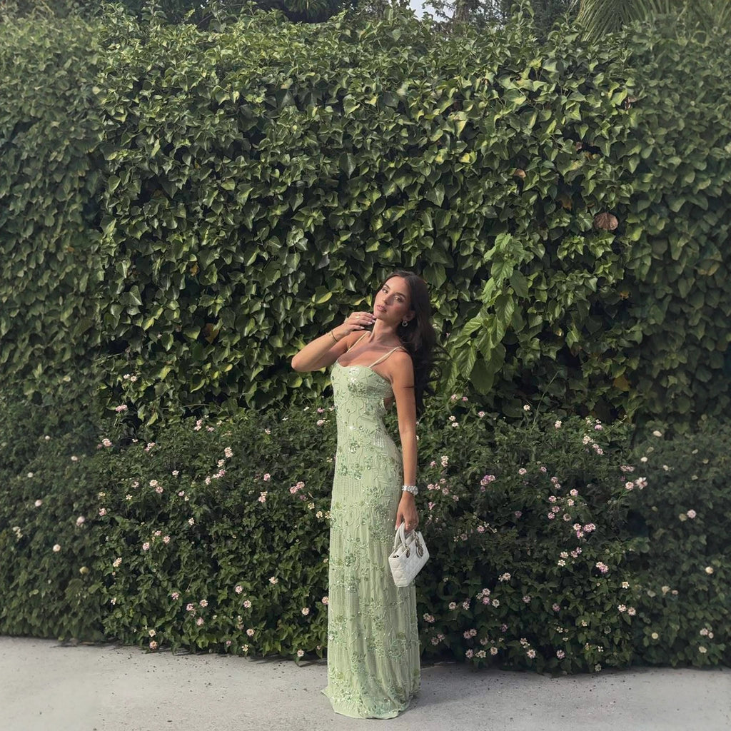 Sexy Green Slim-fit Slip Dress