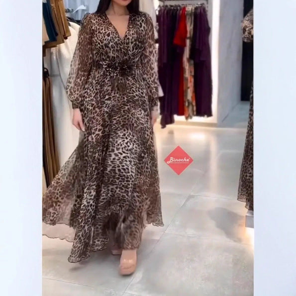 Womens Fashion Loose-Fit Slimming Long-Sleeve Dress