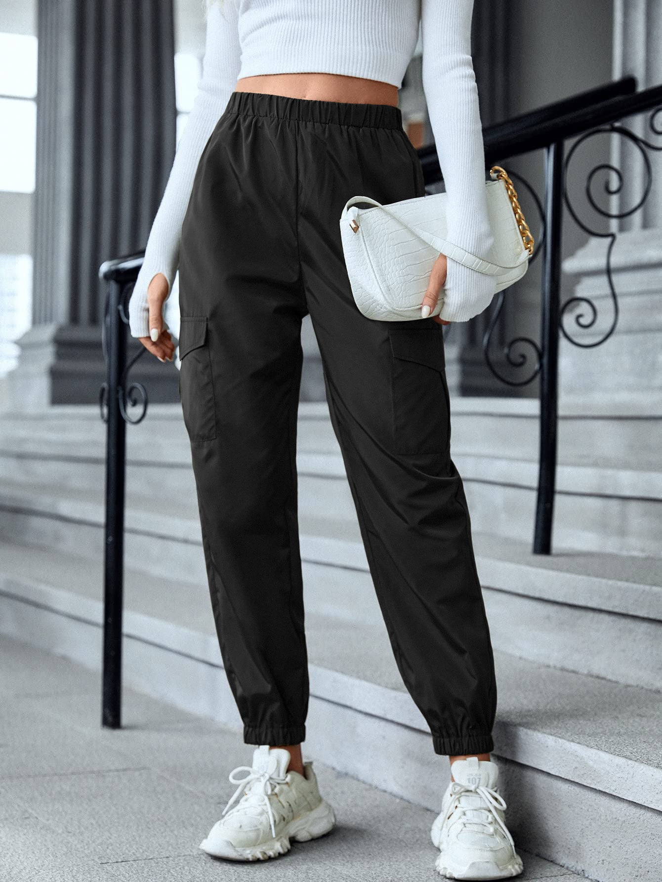 Multi-Color Casual Working Pants Multi-pocket  Pants