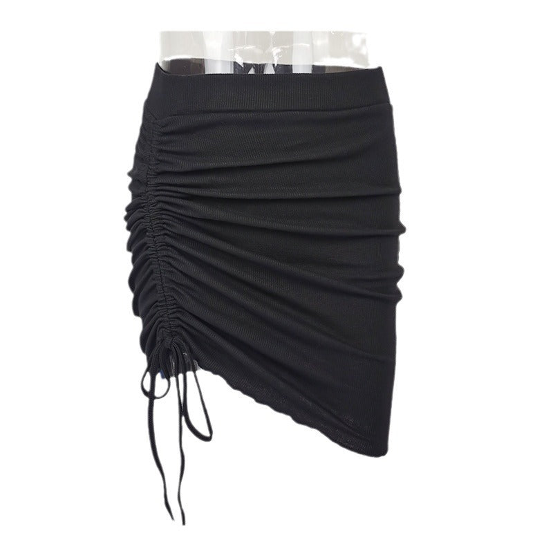Women's Drawstring Irregular Tight-fitting Short Skirt