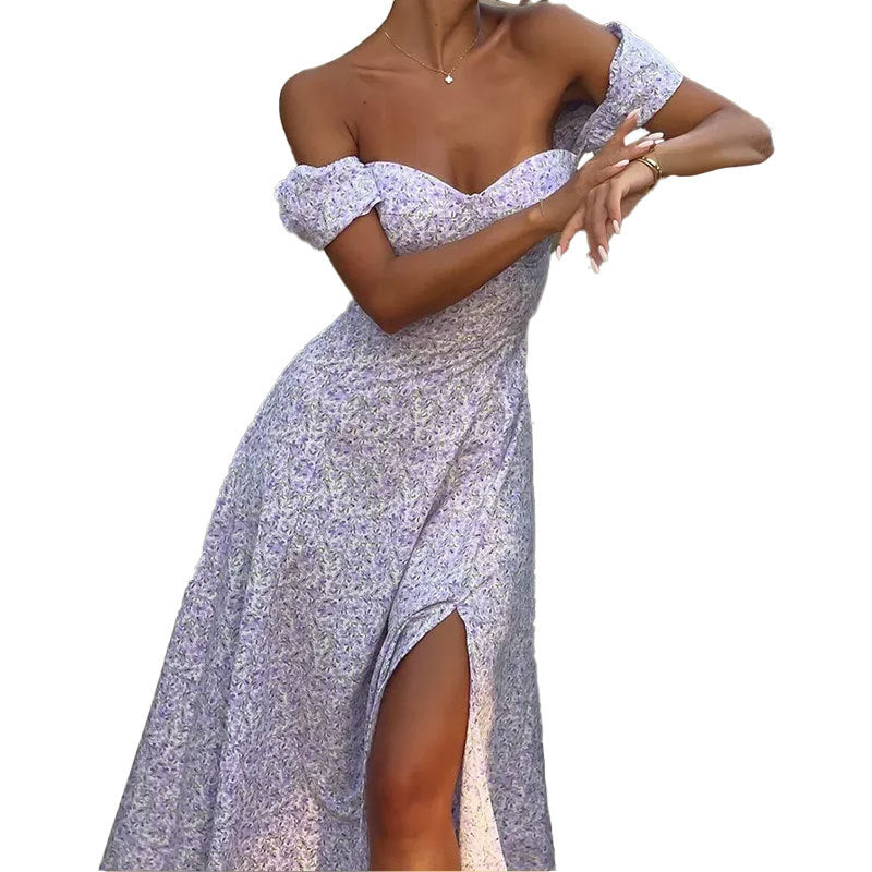Womens Stylish Floral Off Shoulder Dress