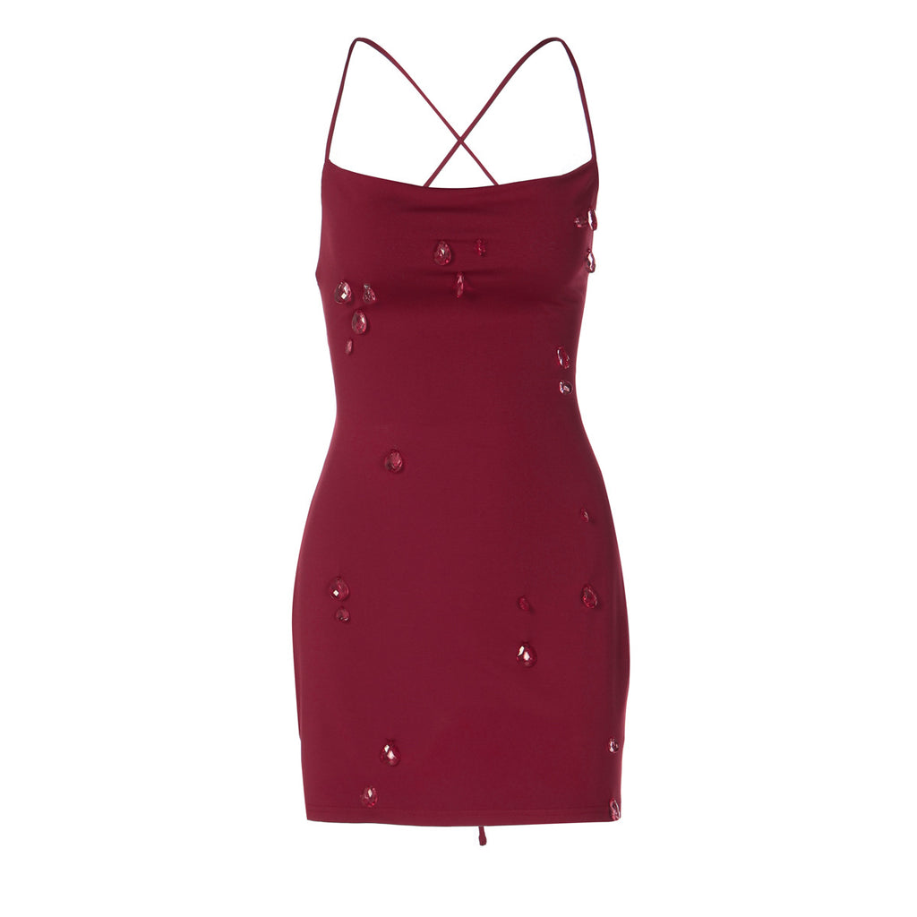 Sequined Teardrop-embellished Bodycon Dress
