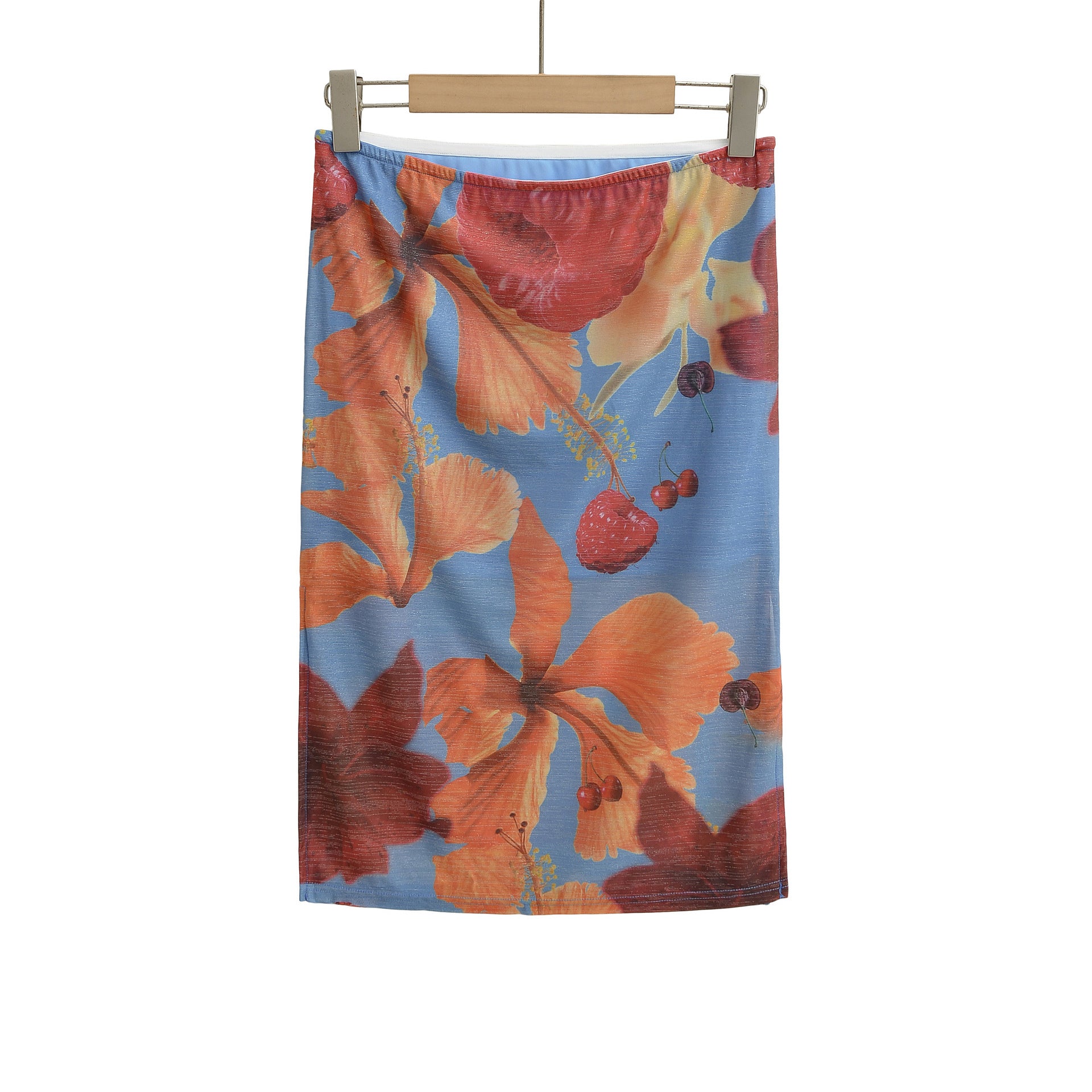 Mid-length Straight Skirt With Side Slits For A Sleek Tailored Look