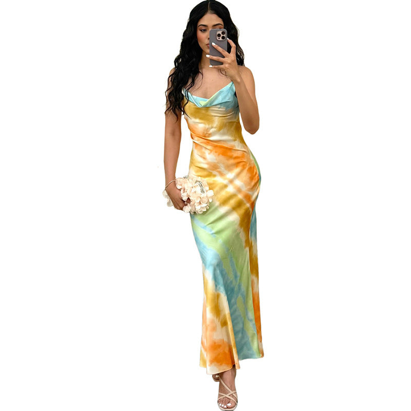 Womens Stylish Sexy Backless Halterneck Dress