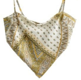 Women's Satin Print One-shoulder Vest Bustier