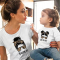 Mom and Daughter Cotton Print Short Sleeves